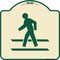 Signmission Designer Series-Pedestrian Crossing, Tan & Green Heavy-Gauge Aluminum, 18" x 18", TG-1818-9796 A-DES-TG-1818-9796 - alternate 1